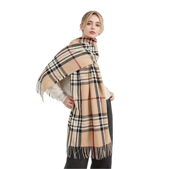 Accessories - Classic Plaid Cashmere-Feel Oversized Scarf